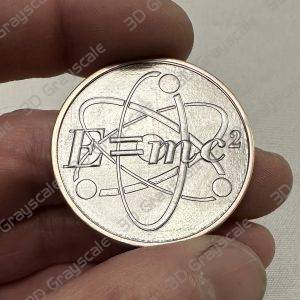 Albert Einstein Coin 3D Height Map - Heightmap Download