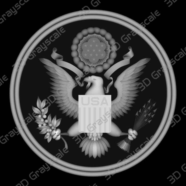 American Eagle USA Decorative Design – 3D Grayscale