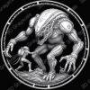 Alien Beast Depth & Engraving File | Sci-Fi Creature Design | CNC & Laser | Grayscale Artwork - Heightmap Download