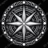 Compass of Destiny Depth Map for CNC & Fiber Laser Engraving | Futuristic Compass Design | EDC Coin | LightBurn | Brass Coin - Heightmap Download