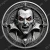 Count Dracula 3D Depth Map | Gothic Vampire Engraving | CNC & Fiber Laser | Dark Coin Artwork - Heightmap Download