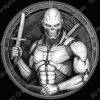 Cyber Assassin 3D Depth Map | Futuristic Stealth Engraving | CNC & Laser | Techno Coin Design - Heightmap Download