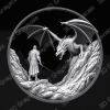 Dragon Encounter Depth Map | Epic Fantasy Confrontation | CNC & Laser | Mythical Coin Design - Heightmap Download
