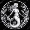 Mermaid Siren Depth & Height File | Oceanic Fantasy Engraving | CNC & Laser | Mythical Sea Design - Heightmap Download