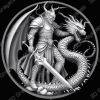 Wyrm Slayer Depth Map | Epic Dragon Battle Engraving | CNC & Laser File | Fantasy Coin Artwork - Heightmap Download