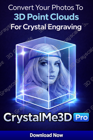 Convert your photos to 3D point clouds for crystal engraving - CrystalMe3D Pro software