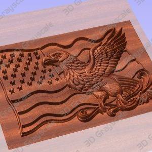 American flag and eagle grayscale - Heightmap Download