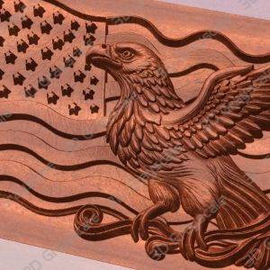 American flag and eagle grayscale - Heightmap Download