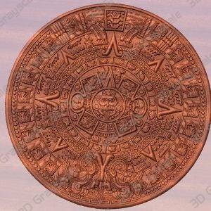 Detailed aztec calender heightmap grey - Heightmap Download