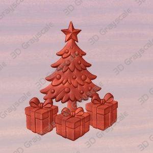 Christmas tree gifts grayscale - Heightmap Download