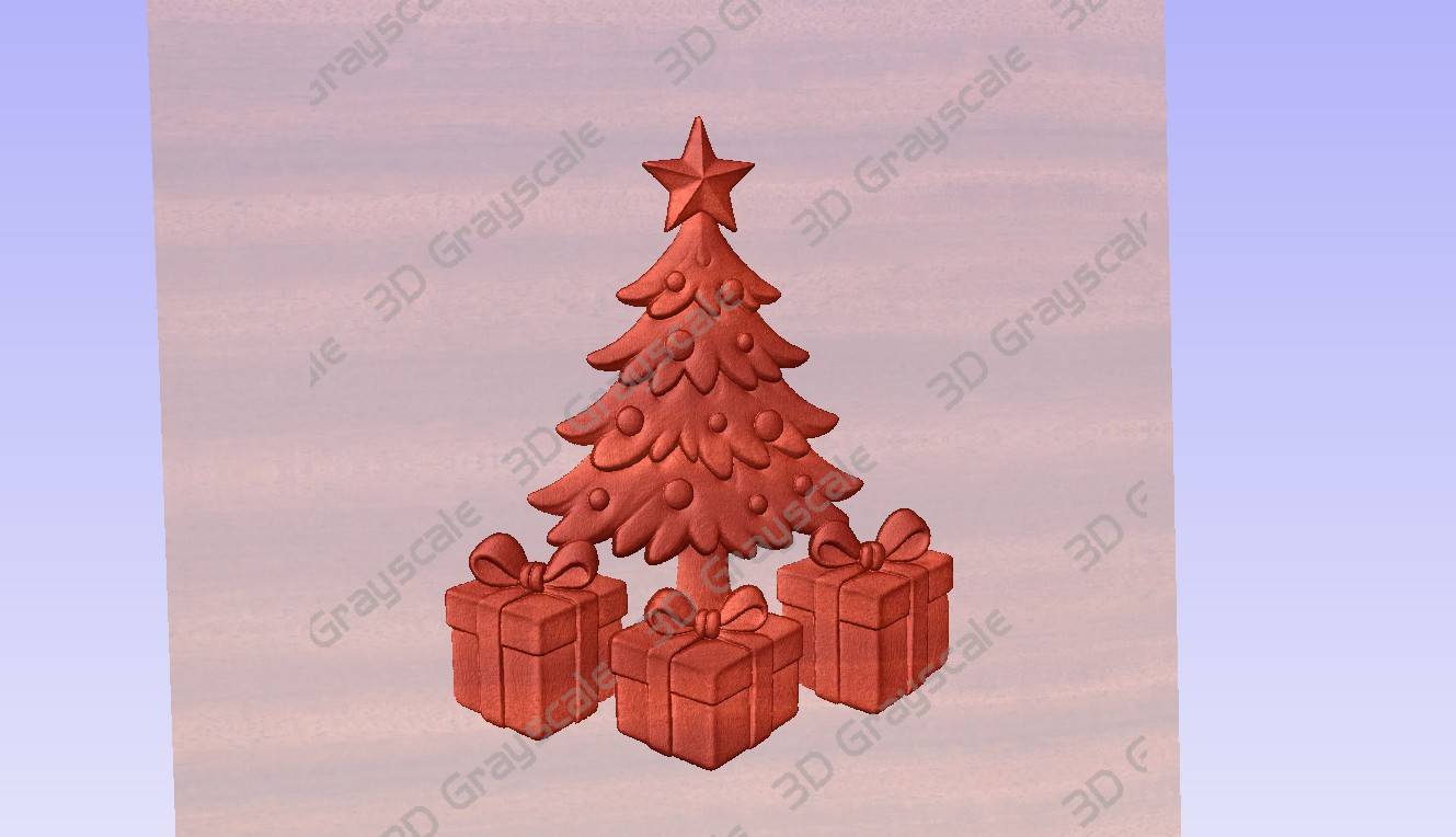 Christmas tree gifts grayscale - Depth Map Christmas tree gifts grayscale - Heightmap Download