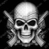 US patriot skull depthmap grayscale - Heightmap Download
