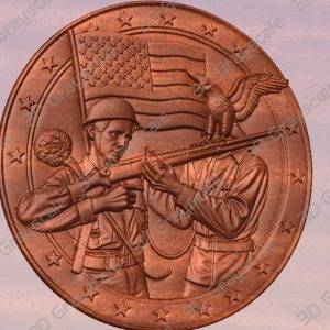 United States patriot coin depthmap - Heightmap Download