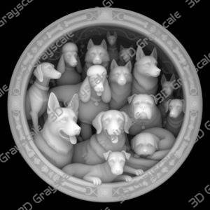 Animals coin engraving - Heightmap Download