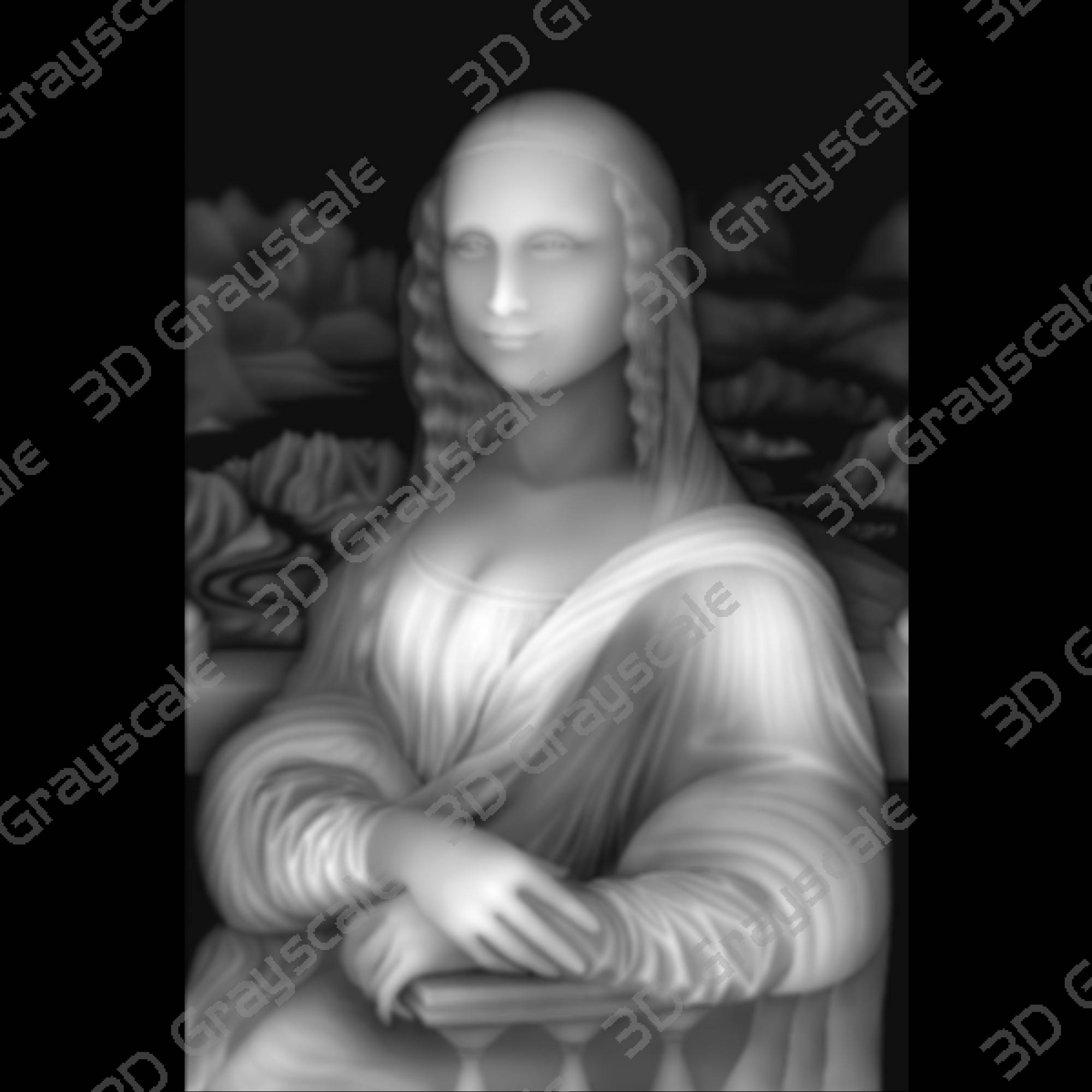Mona Lisa laser engraving - Depth Map Mona Lisa laser engraving - Heightmap Download