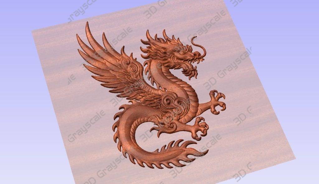 dragon coin depthmap – 3D Grayscale