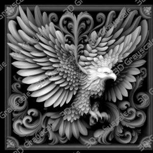 clasic eagle engraving depthmap - Heightmap Download