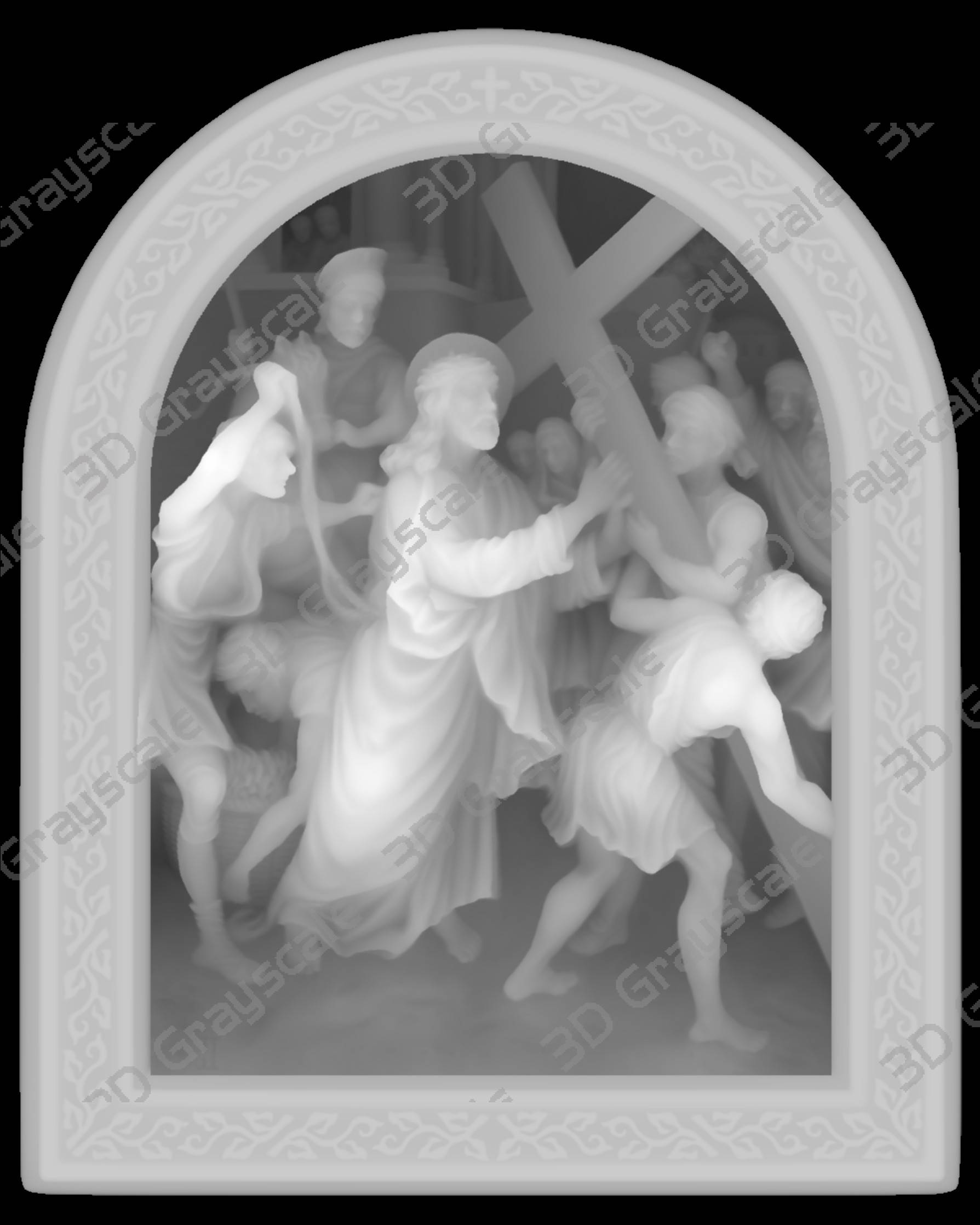 Lent's 14 stations of the cross cnc 3d printing, woodcarving - Depth Map Lent's 14 stations of the cross cnc 3d printing, woodcarving - Heightmap Download