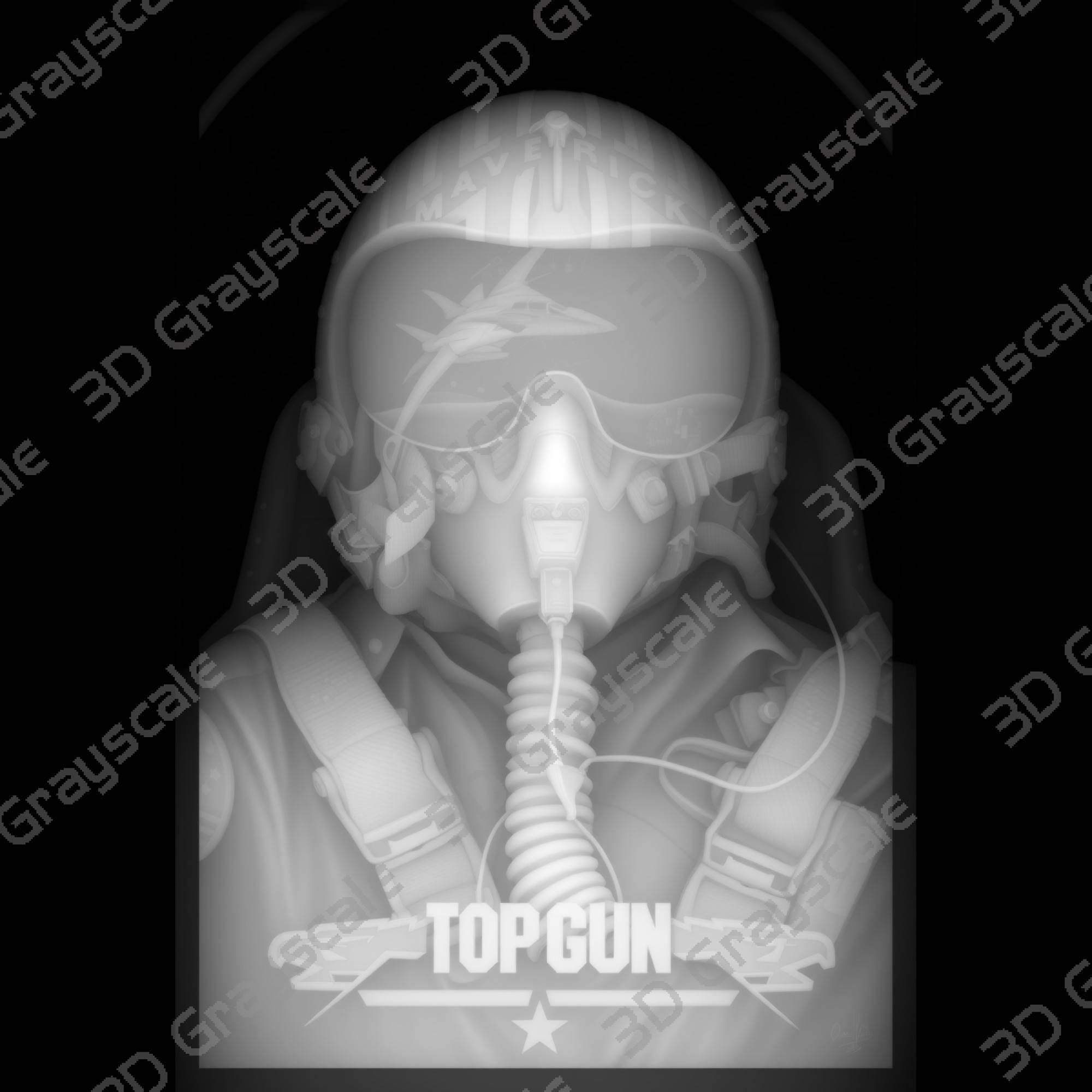 Top gun Maverick grayscale - Depth Map Top gun Maverick grayscale - Heightmap Download
