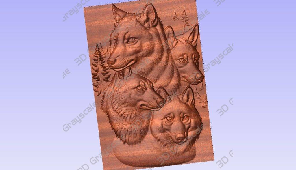 Wolves Depth Map wolves depthmap 3d – 3D Grayscale