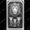 lion an cubs depthmap - Heightmap Download