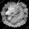 dragon head coin laser - Heightmap Download