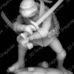 Turtle Ninja grayscale laser engraving - Heightmap Download
