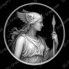 Valkyrie bearing spear viking mythology Coin 16 bit 3D Depth Map PNG, Fiber Laser Engraving File, Grayscale Height Map, LightBurn, Challenge - Heightmap Download