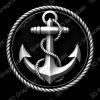 Pirate Anchor Coin 16 bit Depth Map | 3D Laser Engraving File | Grayscale Height Map | LightBurn | Fiber Laser | Embossed | Challenge Coin PNG - Heightmap Download