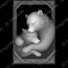 bear and fox grayscale frame motif - Heightmap Download