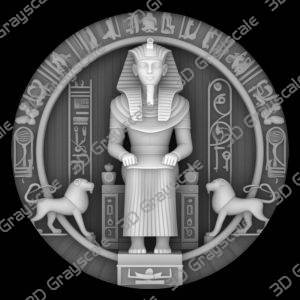 Pharaoh Tutankhamun coin laser engraving cnc - Heightmap Download