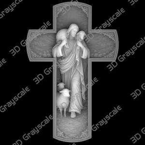 lamb of God cross motif grayscale - Heightmap Download