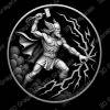 Thor hurling lightning Viking Mythology Coin 16 bit 3D Depth Map PNG, Fiber Laser Engraving File, Grayscale Height Map, LightBurn, Challenge - Heightmap Download