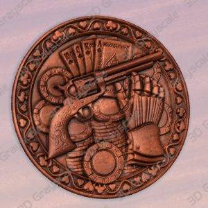 poker coin engraving - Heightmap Download