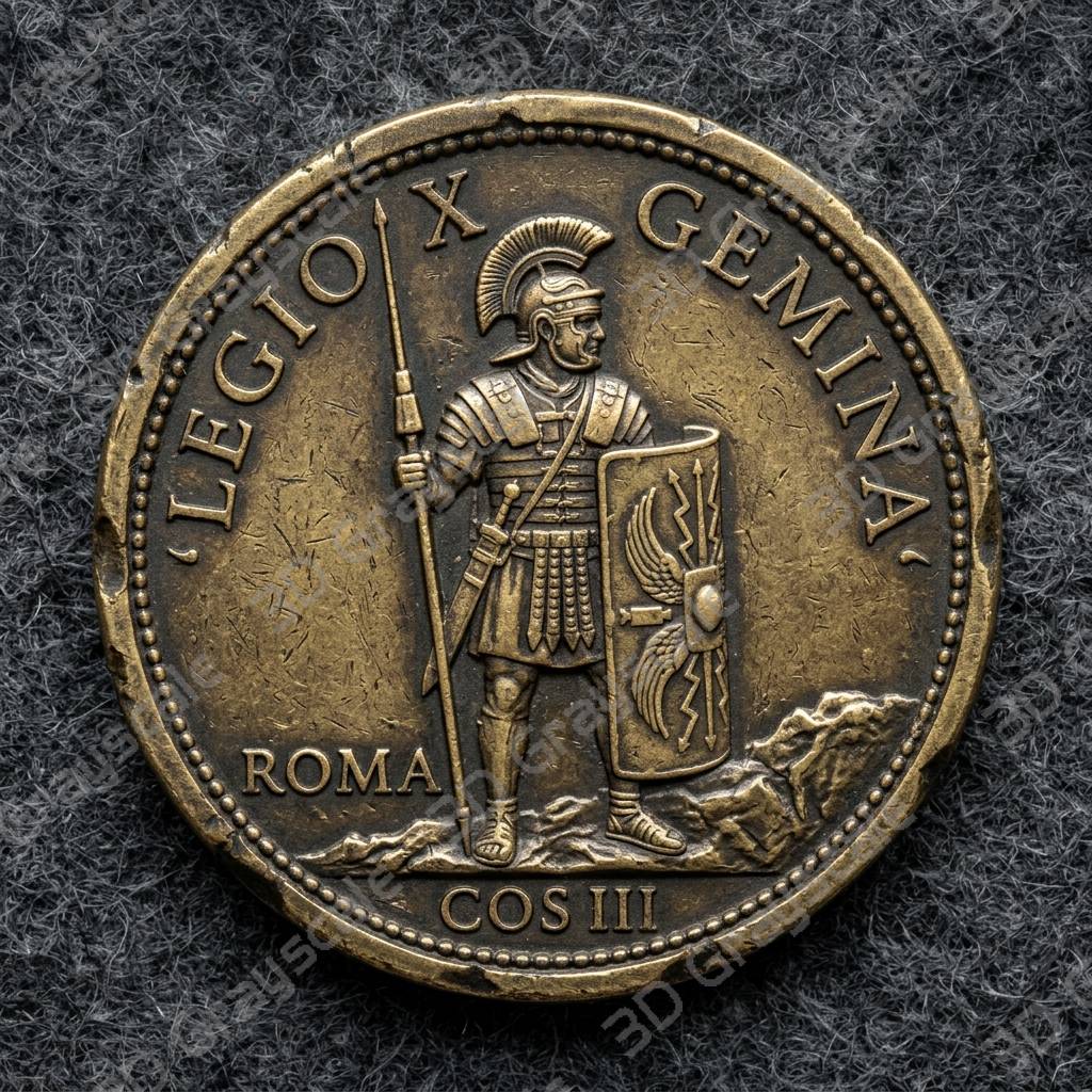 Challenge Coin 3D Depth Map, CNC PNG File, Fiber Laser, Lightburn, Engraving, Embossed, Grayscale, Height Map, Legionary Soldier Roman - Depth Map Challenge Coin 3D Depth Map, CNC PNG File, Fiber Laser, Lightburn, Engraving, Embossed, Grayscale, Height Map, Legionary Soldier Roman - Heightmap Download