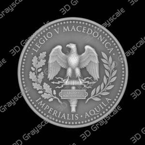 Challenge Coin 3D Depth Map, CNC PNG File, Fiber Laser, Lightburn, Engraving, Embossed, Grayscale, Height Map, Imperial Eagle Standard Roman - Heightmap Download