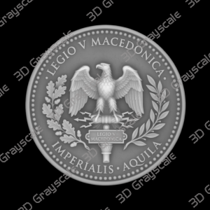 Challenge Coin 3D Depth Map, CNC PNG File, Fiber Laser, Lightburn, Engraving, Embossed, Grayscale, Height Map, Imperial Eagle Standard Roman - Heightmap Download
