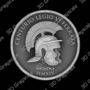 Challenge Coin 3D Depth Map, CNC PNG File, Fiber Laser, Lightburn, Engraving, Embossed, Grayscale, Height Map, Roman Centurion Helmet Legion - Heightmap Download