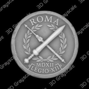 Challenge Coin 3D Depth Map, CNC PNG File, Fiber Laser, Lightburn, Engraving, Embossed, Grayscale, Height Map, Gladius Pilum Roman Imperial - Heightmap Download