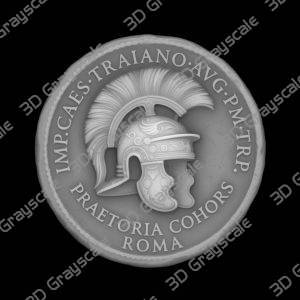 Challenge Coin 3D Depth Map, CNC PNG File, Fiber Laser, Lightburn, Engraving, Embossed, Grayscale, Height Map, Praetorian Guard Helmet Roman - Heightmap Download