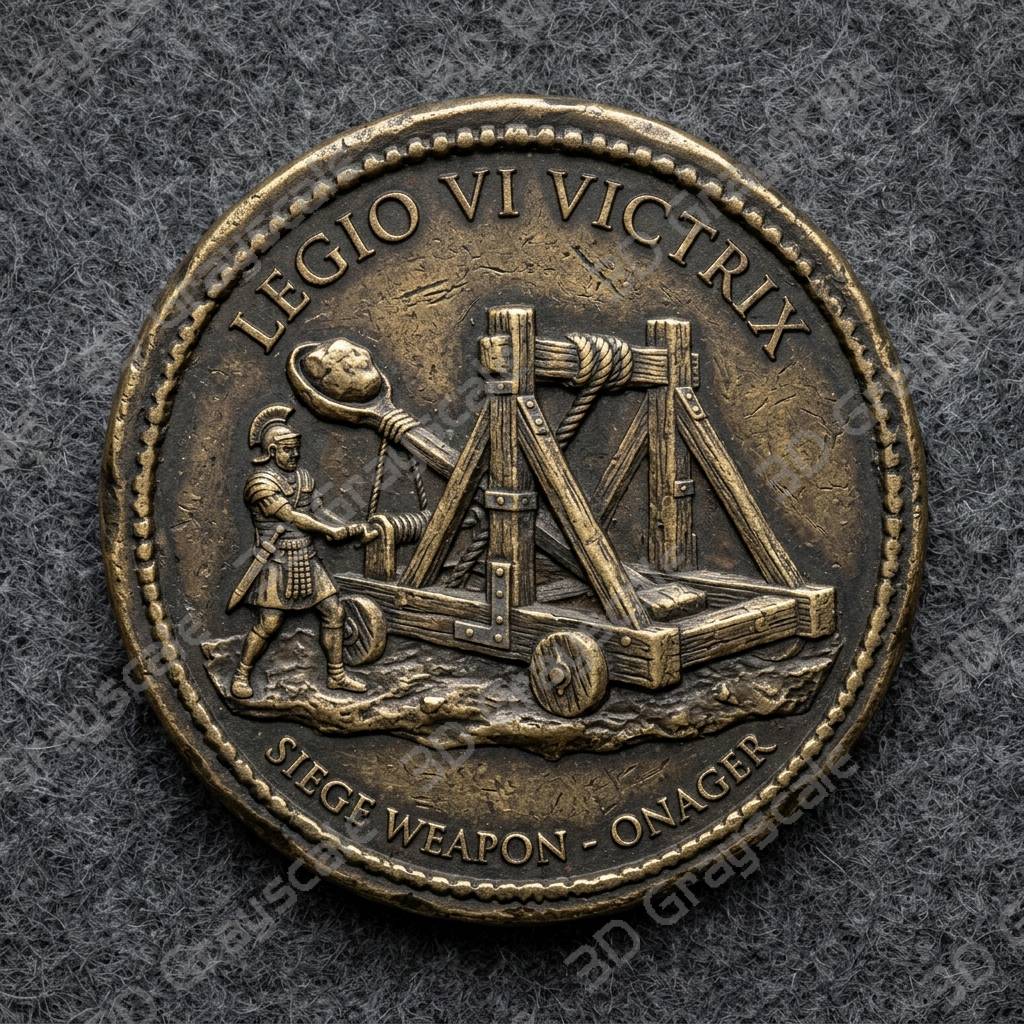 Challenge Coin 3D Depth Map, CNC PNG File, Fiber Laser, Lightburn, Engraving, Embossed, Grayscale, Height Map, Legionary Siege Weapon Roman - Depth Map Challenge Coin 3D Depth Map, CNC PNG File, Fiber Laser, Lightburn, Engraving, Embossed, Grayscale, Height Map, Legionary Siege Weapon Roman - Heightmap Download