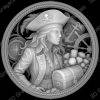 Challenge Coin 3D Depth Map, CNC PNG File, Fiber Laser, Lightburn, Engraving, Embossed, Grayscale, Height Map, Sexy Female Pirates Treasure - Heightmap Download