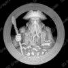 Davy jones coin bitmap laser engraving - Heightmap Download
