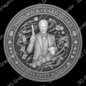 John wick coin 3d laser coin - Heightmap Download
