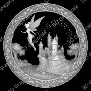 fairie coin engraving, machining depthmap - Heightmap Download