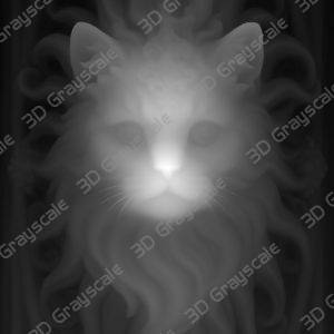 Ornate Mandala Cat Head - 3D Relief For Laser & CNC - Heightmap Download