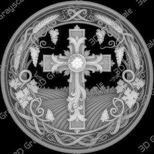 cross coin motif engraving laser - Heightmap Download