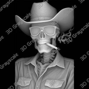 cowboy skull laser engraving depthmap bmp - Heightmap Download