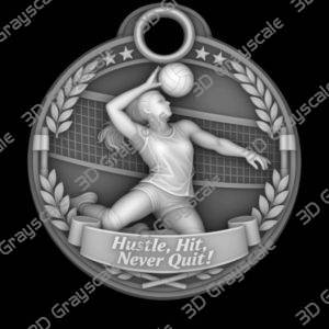 volleyball laser engraving key medal coin - Heightmap Download