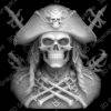 Pirate laser engraving motif grayscale file - Heightmap Download